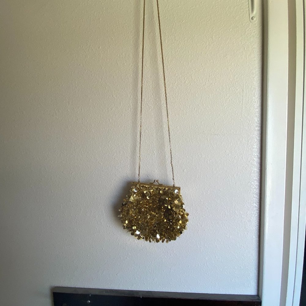 Gold Sequin Clutch